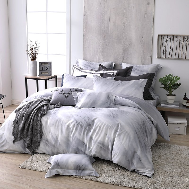 DR5050 Marble Bed Bag Pillowcase/Bed Bag Dual-Purpose Quilt Set 100 Count Tencel Series Lyocell - เครื่องนอน - วัสดุอื่นๆ 