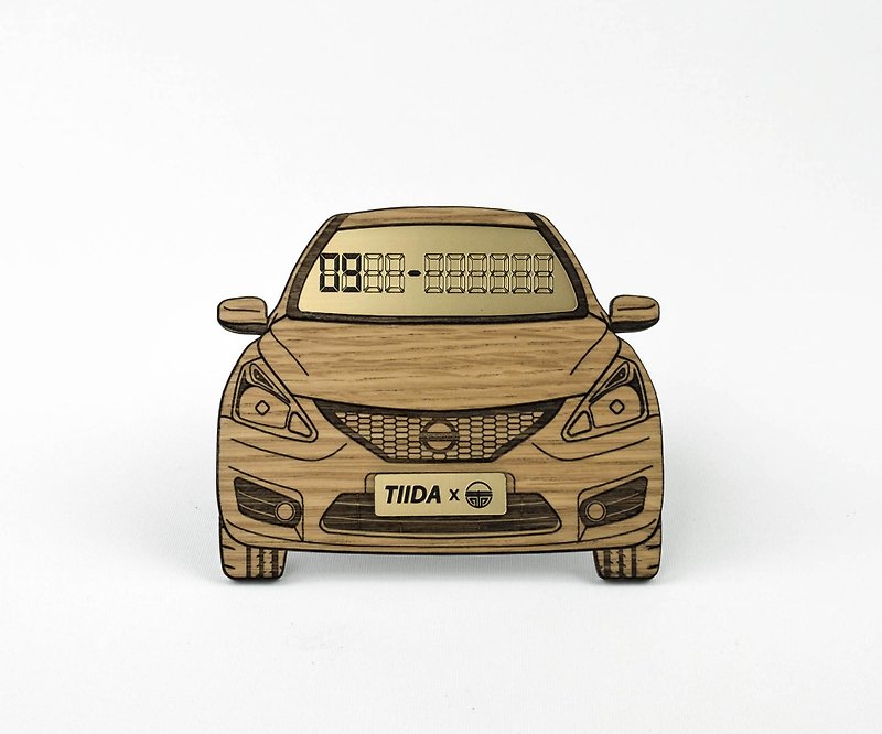 [NISSAN BIG TIIDA] Exclusive white oak solid wood temporary parking number card - อื่นๆ - ไม้ 