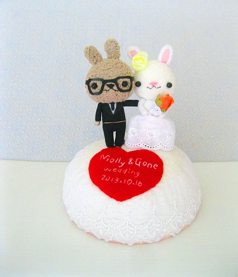 婚禮蛋糕娃娃。結婚禮物(兔子) - 公仔模型 - 其他材質 
