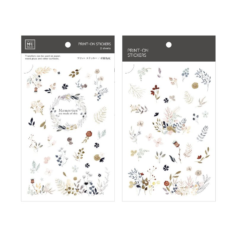 【Print-On Stickers 轉印貼紙】no.202-子夜藍花園 | 秋季系列 - 貼紙 - 其他材質 藍色