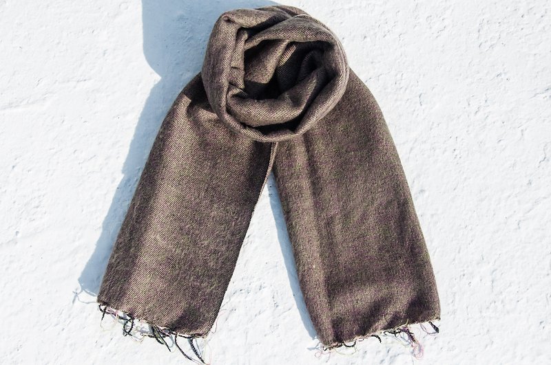 Valentine's Day Gifts Mother's Day gifts emergency gifts limited a national wind shawl / boho knitted scarves / hand-woven scarves / knitted shawls / wool blankets / yak scarves - Salad Desert simple fashion - Scarves - Wool Brown