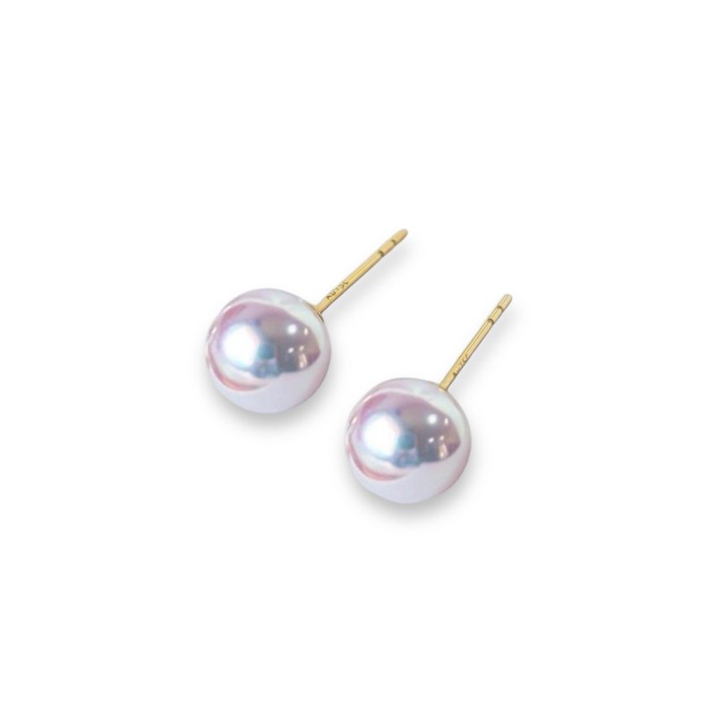 18K黃金 AKOYA 珍珠耳針 18K YG AKOYA Pearl Earrings - 耳環/耳夾/耳骨夾 - 貴金屬 