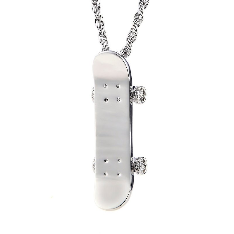 Fingertip skateboard necklace SKATEBOARD NECKLACE - Necklaces - Other Metals Silver