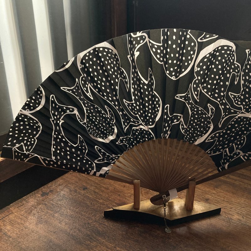 Kyoto folding fan/Spica pattern store 4 patterns x Takeda Senzo store - Other - Paper Black