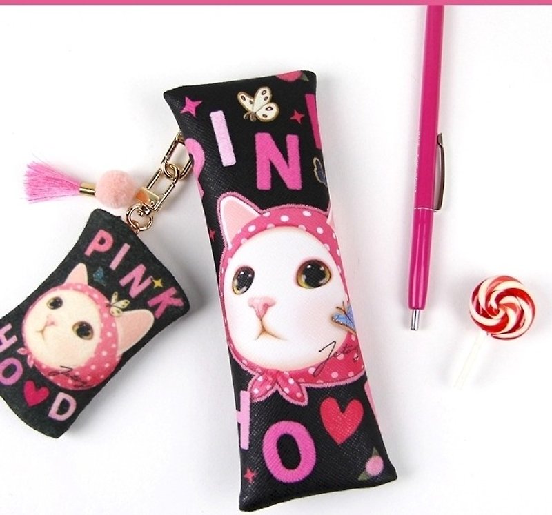 JETOY, 甜蜜貓 Q版 筆袋_Pink hood (J1605406) - 鉛筆盒/筆袋 - 其他材質 粉紅色