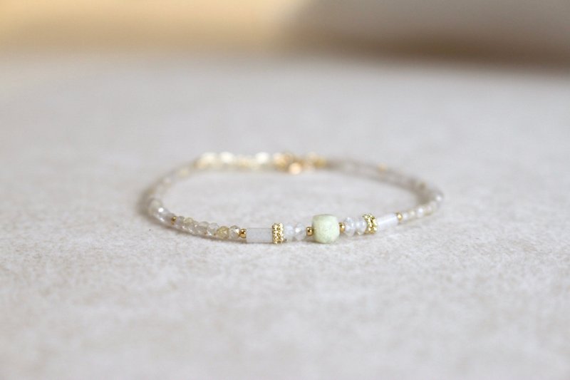 Bracelet Blonde Crystal Yellow Opal Natural Stone - Icefield - - สร้อยข้อมือ - เครื่องเพชรพลอย สีเหลือง