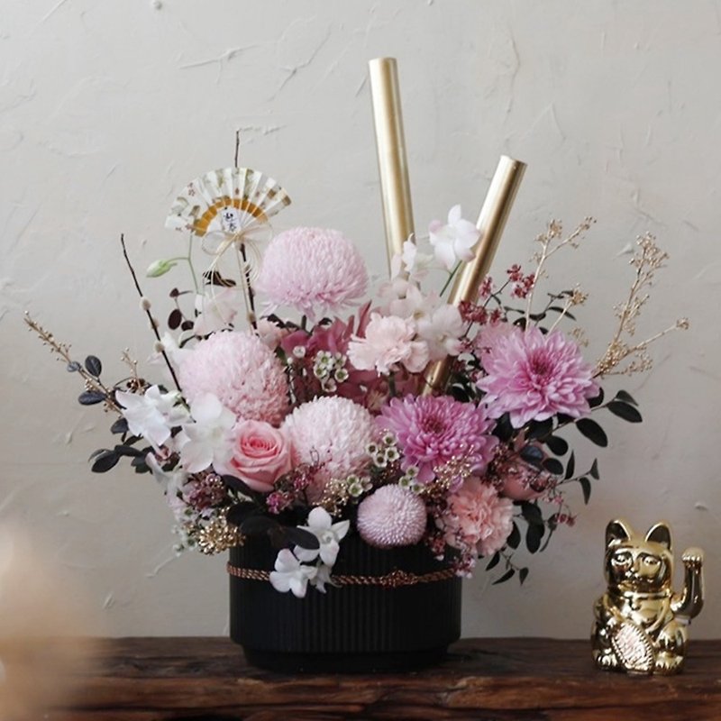 Golden Bamboo Annunciation New Year Flowers Table Flowers/Flower Package - ตกแต่งต้นไม้ - พืช/ดอกไม้ สึชมพู