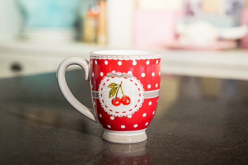 法式櫻桃系列個人杯 (紅色) - 茶壺/茶杯/茶具 - 瓷 紅色