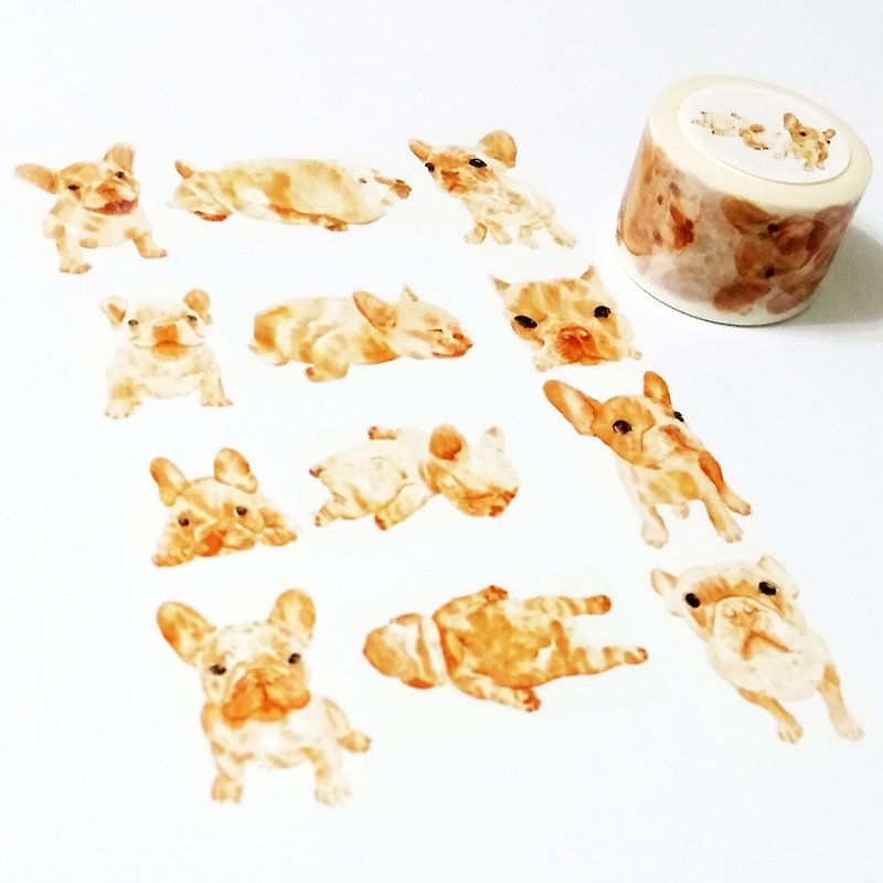 Masking Tape French Bulldog - Washi Tape - Paper 