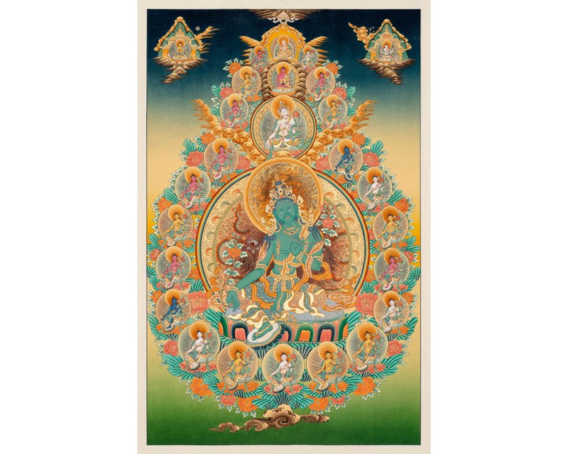 Masterpeice 21 tara thangka art, gifts for loved ones - Wall Décor - Other Materials Multicolor