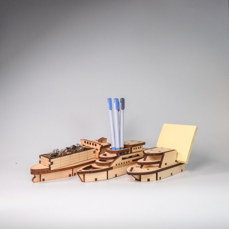 Model stationery | Yacht, boat, cargo ship_large quantity can be customized_stationery storage wooden puzzle decoration ocean - กล่องเก็บของ - ไม้ 