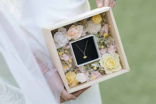 Zuzu Jewelry ZuzuX樂米花藝 情人節永生玫瑰花項鍊禮盒 銀杏葉項鍊