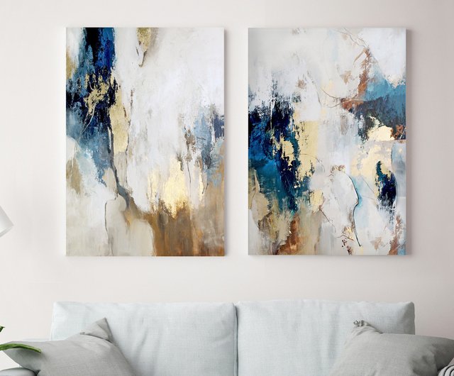 アクリル画 抽象 青と金 アクリル画 抽象 青と金 青と金の抽象画 | 抽象画2