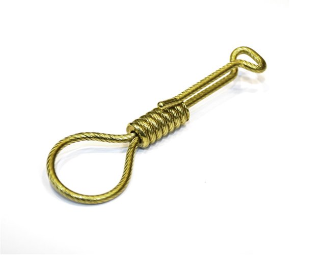 Hippodrome Studio Jeff Decker Roped Noose Brass Hanging Keyring