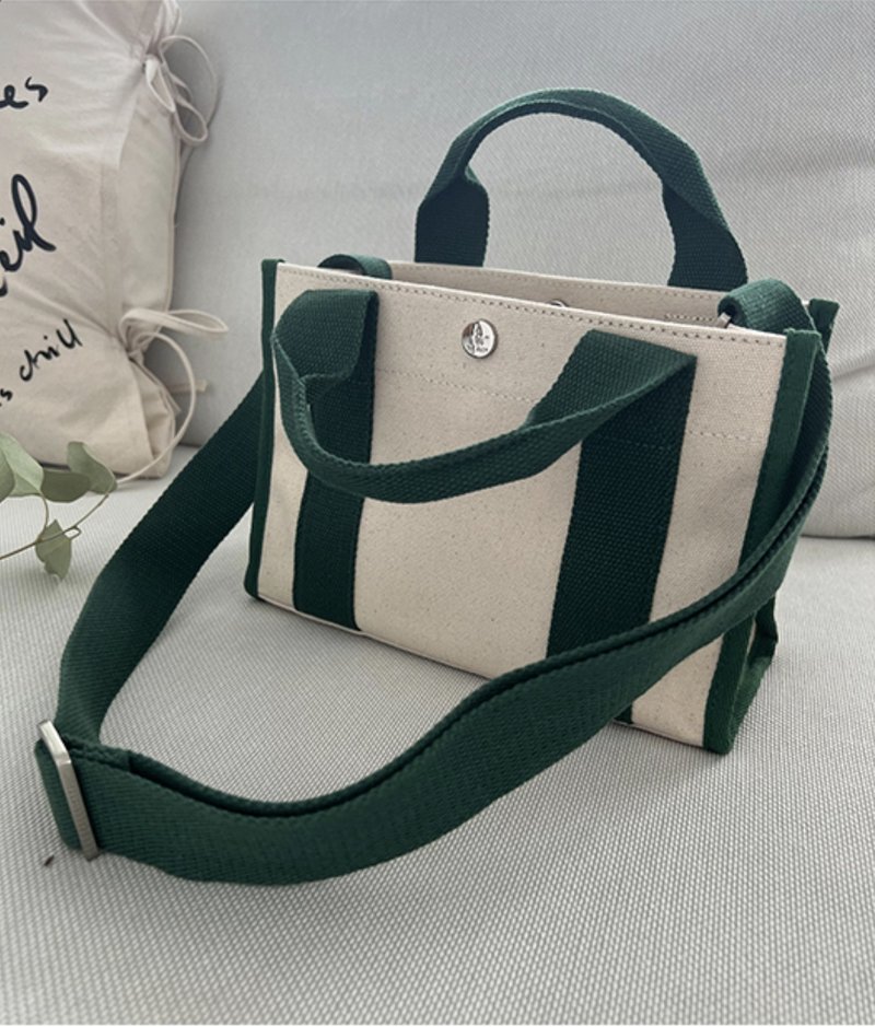 韓國 The Ally | MINI LUNA BAG  | 小 | 綠色 | 手袋 單肩包 - 手提包/手提袋 - 棉．麻 綠色