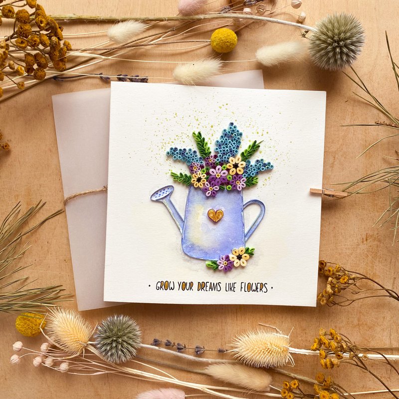 Greeting Card - Grow Your Dreams like Flowers - 卡片/明信片 - 紙 多色