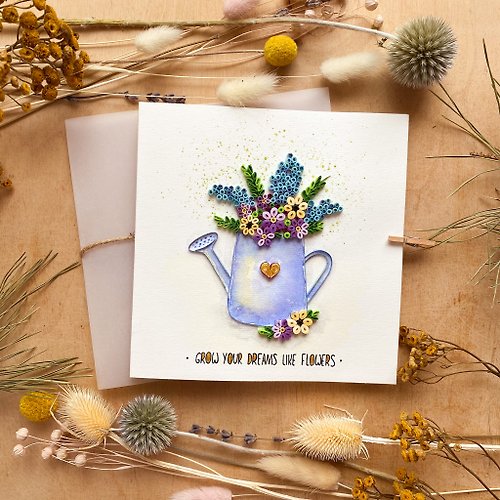 Quill Cards Greeting Card - Grow Your Dreams like Flowers
