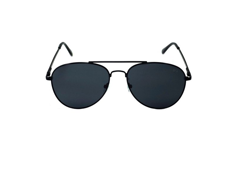 (Defective Product Discount) 2is K8 Sunglasses│Basic Aviator Frame│Black Lens - แว่นกันแดด - โลหะ สีดำ