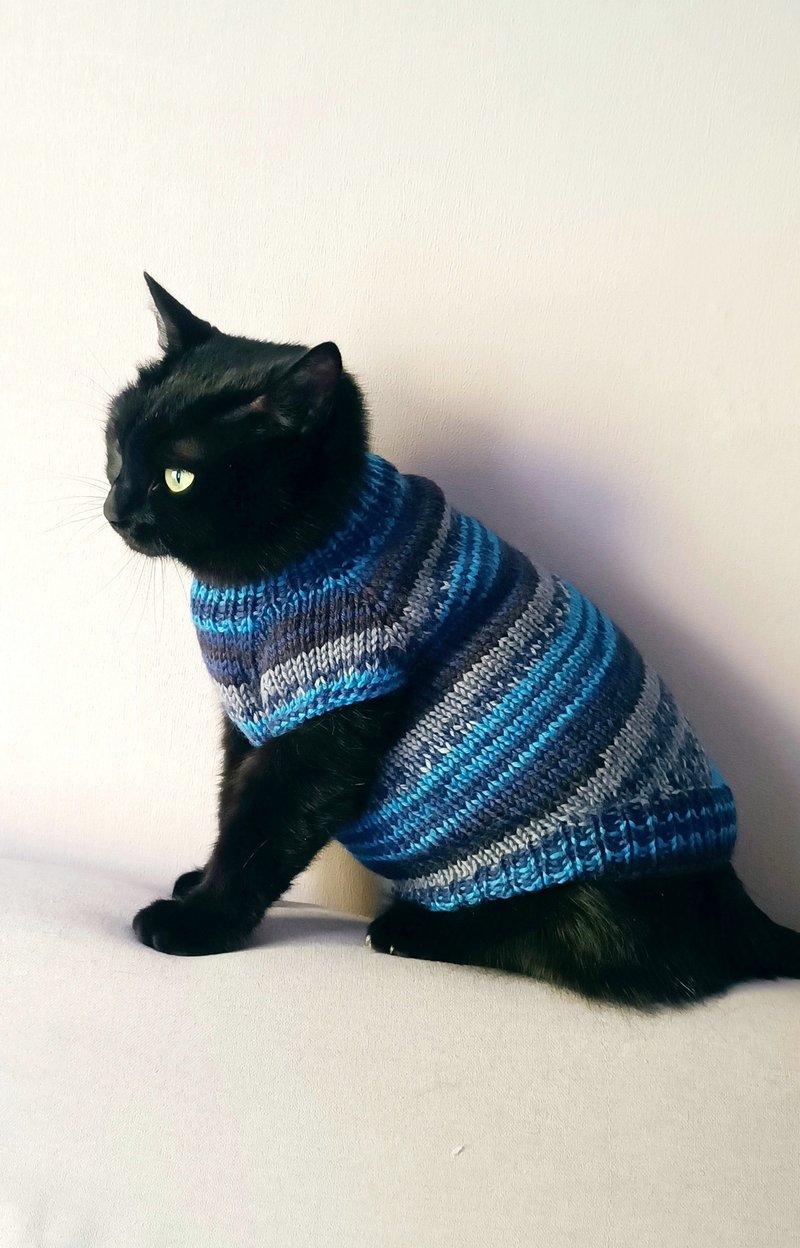 Knitting cat sweater Basic cat jumper Knitwear for dog Warm clothes for pets - ชุดสัตว์เลี้ยง - ขนแกะ 