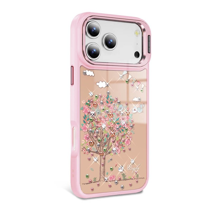 iPhone全シリーズ ミリタリー規格落下耐性 合金フレーム 隠しスタンド ミラーダイヤモンドケース - 相愛 - スマホケース・カバー - その他の素材 多色