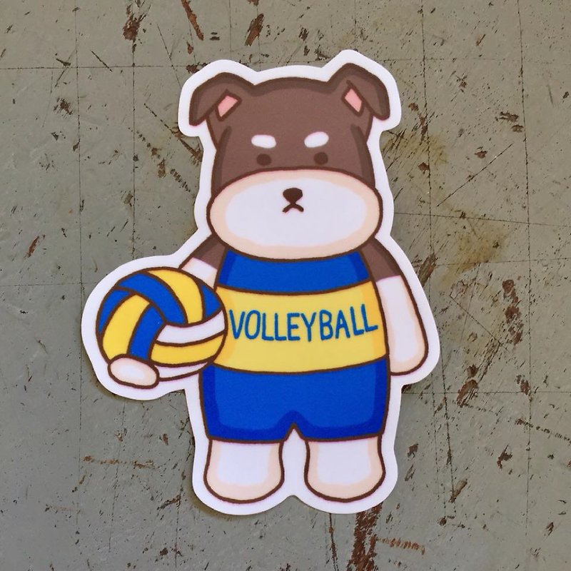 Schnauzer volleyball small waterproof sticker SS120 - Stickers - Waterproof Material 