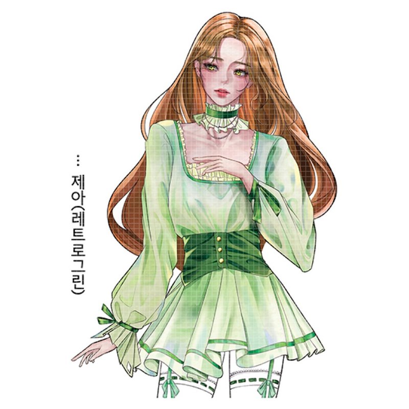 JeA (2colors) Girl sticker (honne market) blackraccoon - 貼紙 - 紙 多色
