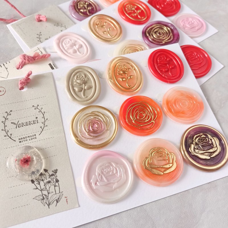 Rose Themed Wax Wax Coin - สติกเกอร์ - ขี้ผึ้ง 