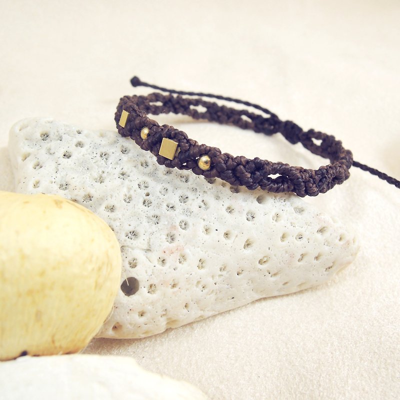 Style/ Brazil Silk Wax Line Bracelet - สร้อยข้อมือ - วัสดุกันนำ้ สีนำ้ตาล