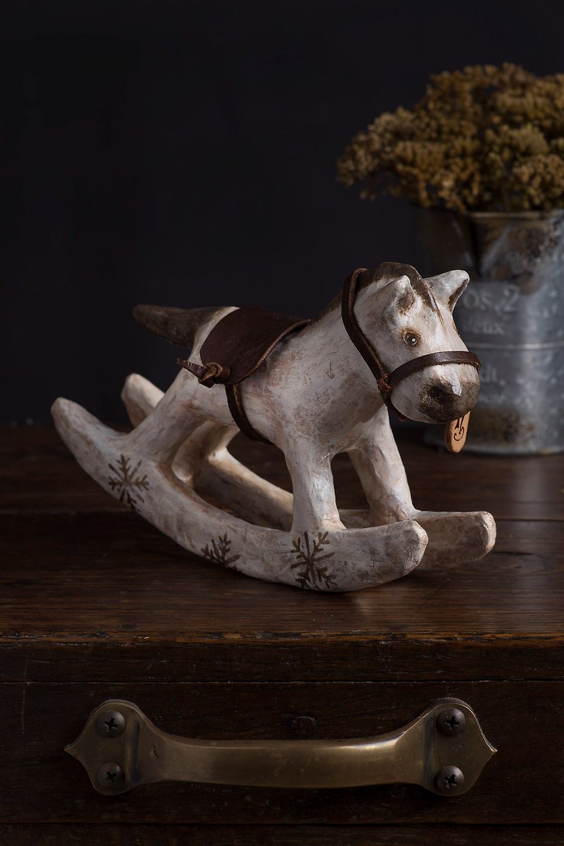 Ornaments-Rocking Horse - Items for Display - Paper White