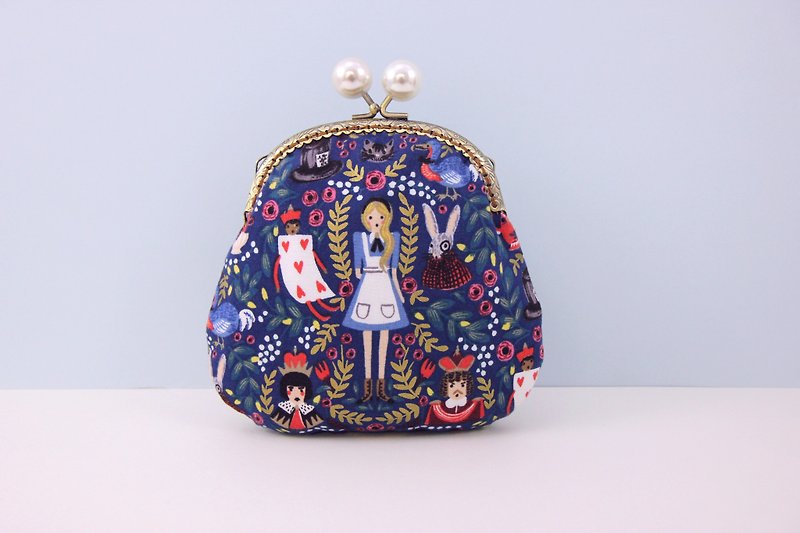 Alice in Wonderland Handmade Gold Bag • Side Backpack • Clutch (S) - Clutch Bags - Cotton & Hemp Multicolor