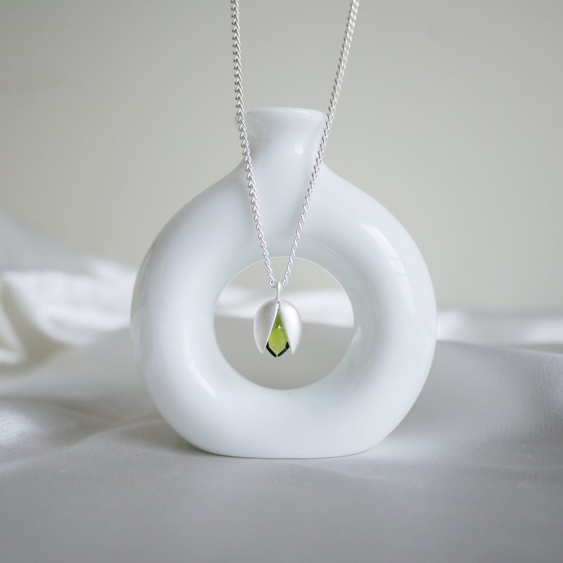 You are my pistachio matte Silver necklace - Necklaces - Silver Silver