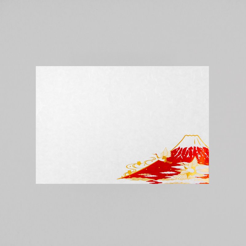 餐具 御膳墊紙 赤富士雙鶴 2入 - 桌布/桌巾/餐墊 - 紙 紅色