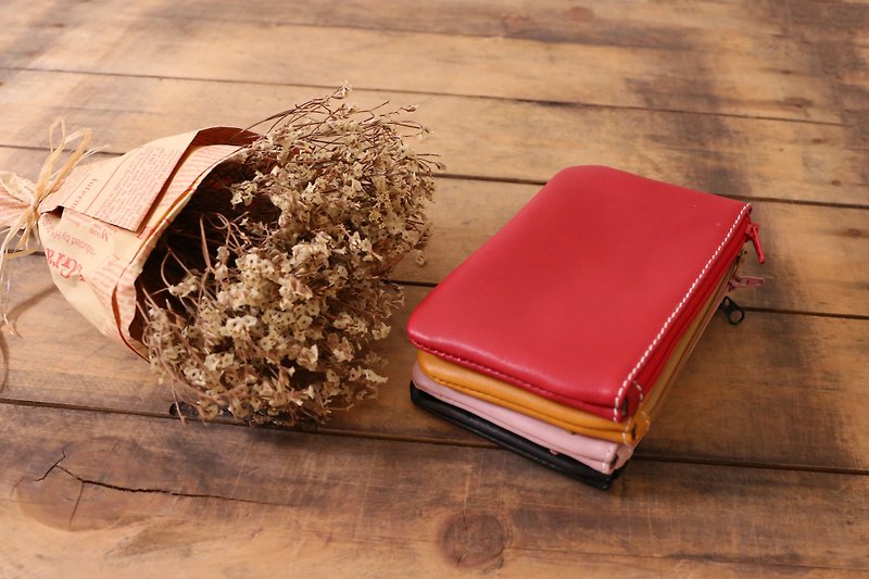 Minimalist Life Simple Small Wallet Can Be Customized and Branded - กระเป๋าสตางค์ - หนังแท้ สีดำ