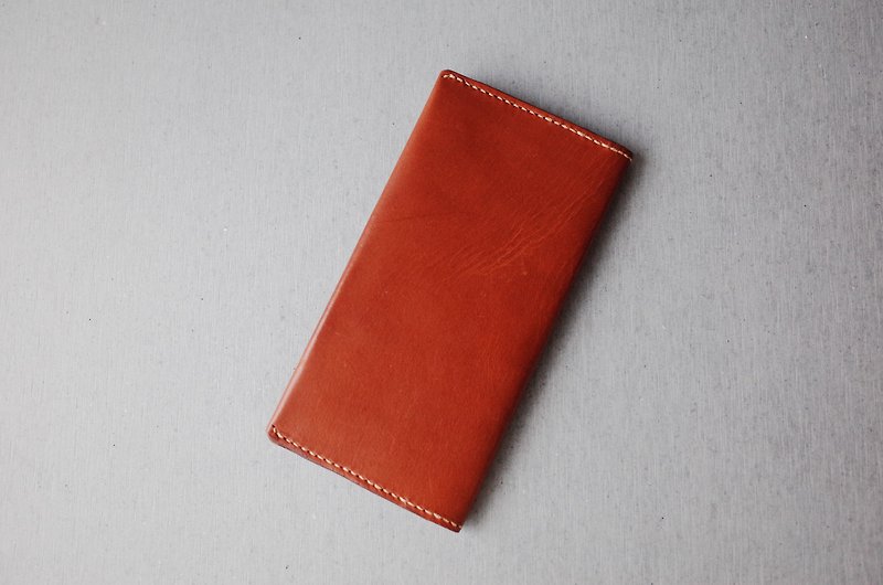 [Year-end benefits] 30% off minimalist long clip without zipper - Wallets - Genuine Leather Brown