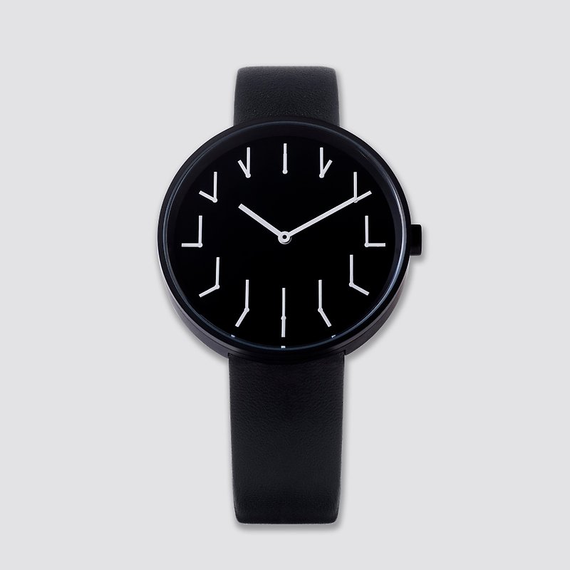 デュアルタイムウォッチ マットブラック【Golden Pin Design Award】 - 腕時計 ユニセックス - 金属 ブラック