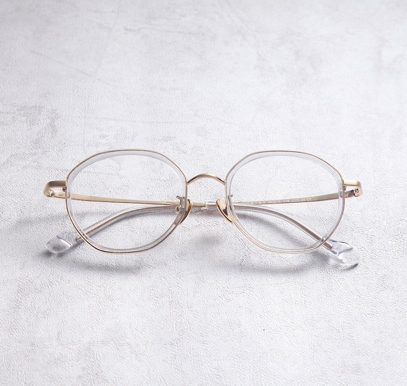韓国のチタン透明カラーフレーム - 眼鏡・フレーム - 貴金属 ゴールド