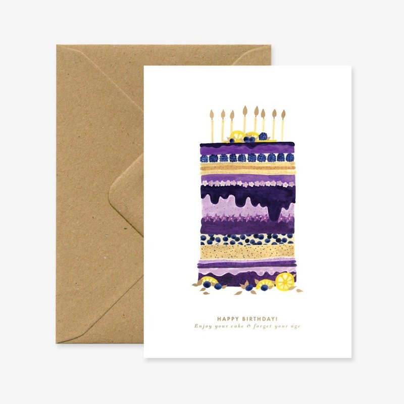 Blueberry cake birthday card - การ์ด/โปสการ์ด - กระดาษ 