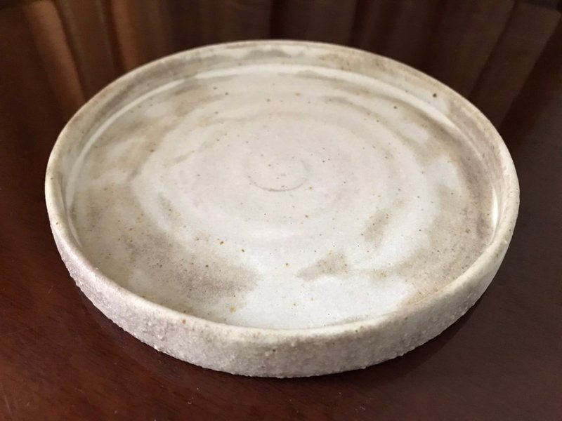 Brown and white glazed pottery pottery, bowls and dishes, cheese dessert plate, - Plates & Trays - Pottery Multicolor