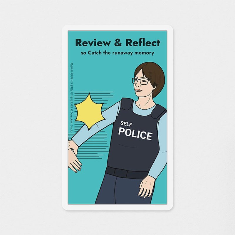アンチタロットカード/アクションカード7 - Review & Reflect - 卡片/明信片 - 紙 綠色