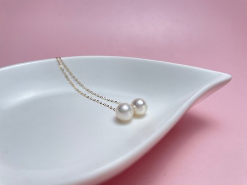 Athena珍珠設計 Akoya 天然海水珍珠 炫彩 18K金 耳環 耳線