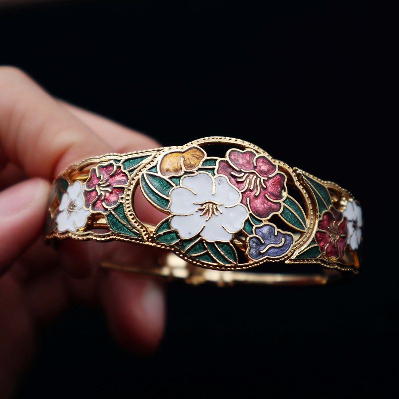 Pumpkin Vintage. Handmade flower bracelet - สร้อยข้อมือ - วัตถุเคลือบ 