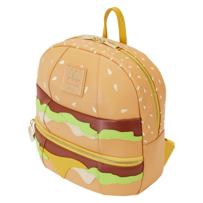 Loungefly McDonald's Big Mac style mini backpack - กระเป๋าเป้สะพายหลัง - หนังเทียม สีส้ม