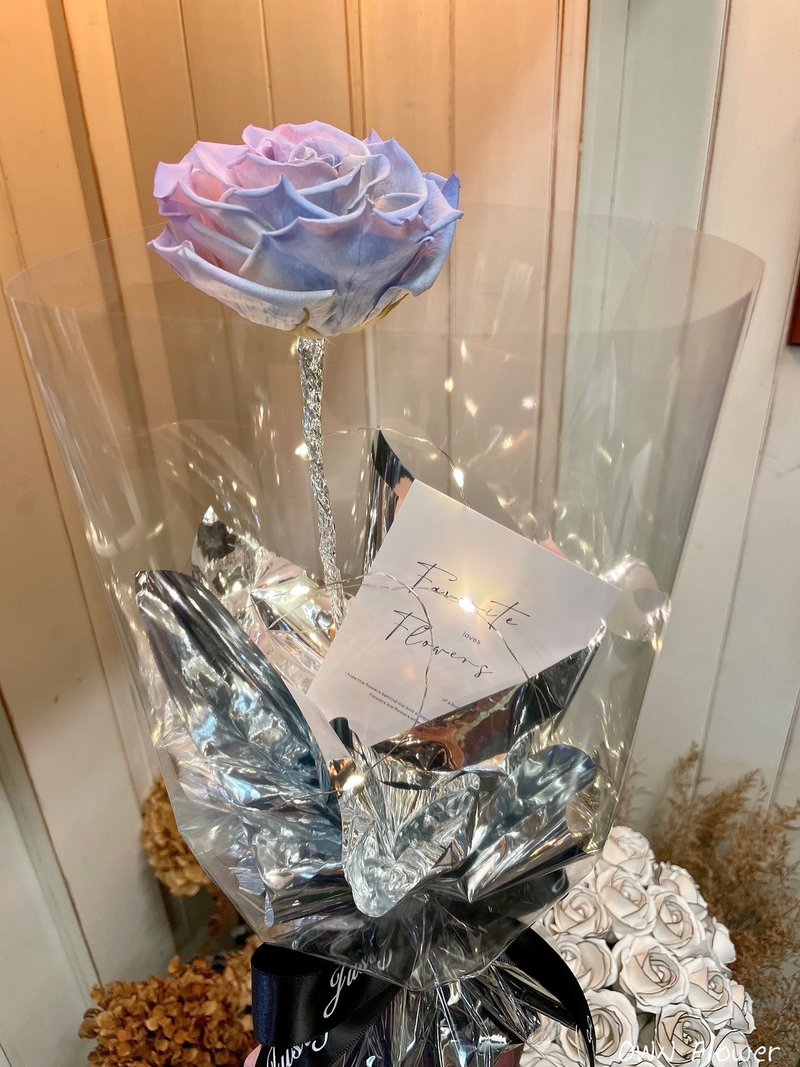 銀河花束/生日花束/告白花束/不凋花束/永生花束/情人節花束/驚喜 - 乾燥花/永生花 - 植物．花 銀色