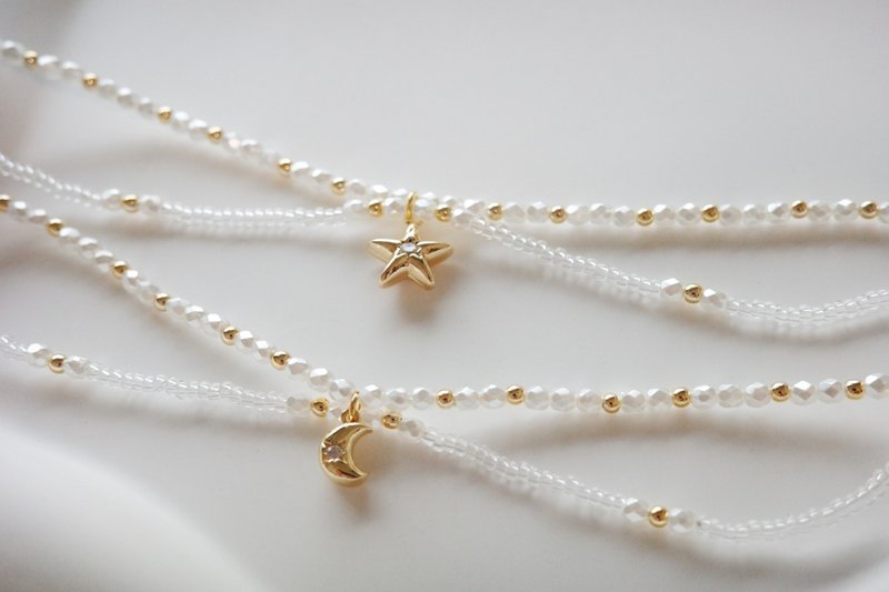 AStarIsBorn系列—星月呢喃串珠手鍊 - 手鍊/手環 - 其他材質 白色