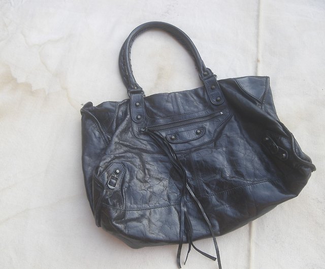 OLD-TIME] Early second-hand old bags Italian-made BALENCIAGA motorcycle bag  - Shop OLD-TIME Vintage & Classic & Deco Handbags & Totes - Pinkoi