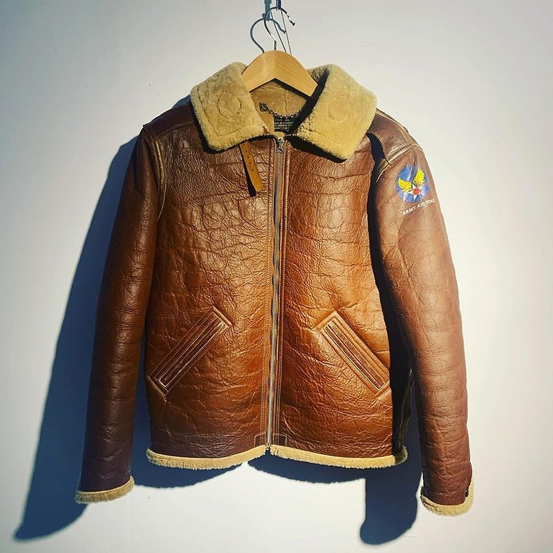 美國 EASTMAN B6 飛行夾克 - 外套/大衣 - 真皮 咖啡色