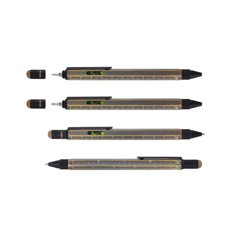 【カスタマイズギフト】多機能ツールペン（ブロンズ） - 油性・ゲルインクボールペン - 金属 ゴールド