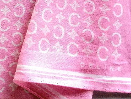 orangesodapanda Celine Vintage Handkerchief Pink Holiday Gift for Her 20 x 20 inches, vintage sc
