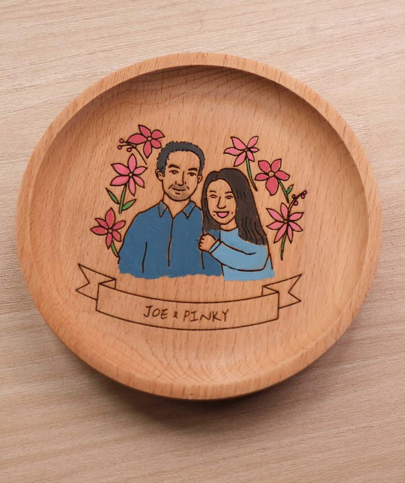 Customized small wooden disc with story-Customized version for good friends (express delivery) - ของวางตกแต่ง - ไม้ 