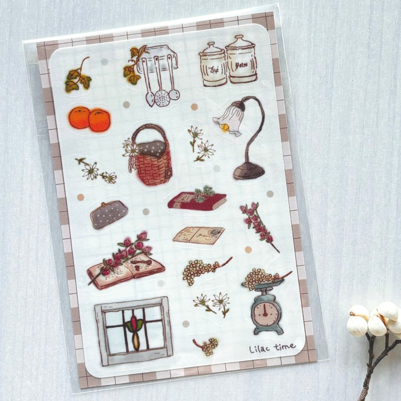 【Pinkoi先行販売】ハーフカットシール　マスキングテープ素材　ランプと本 - 貼紙 - 紙 